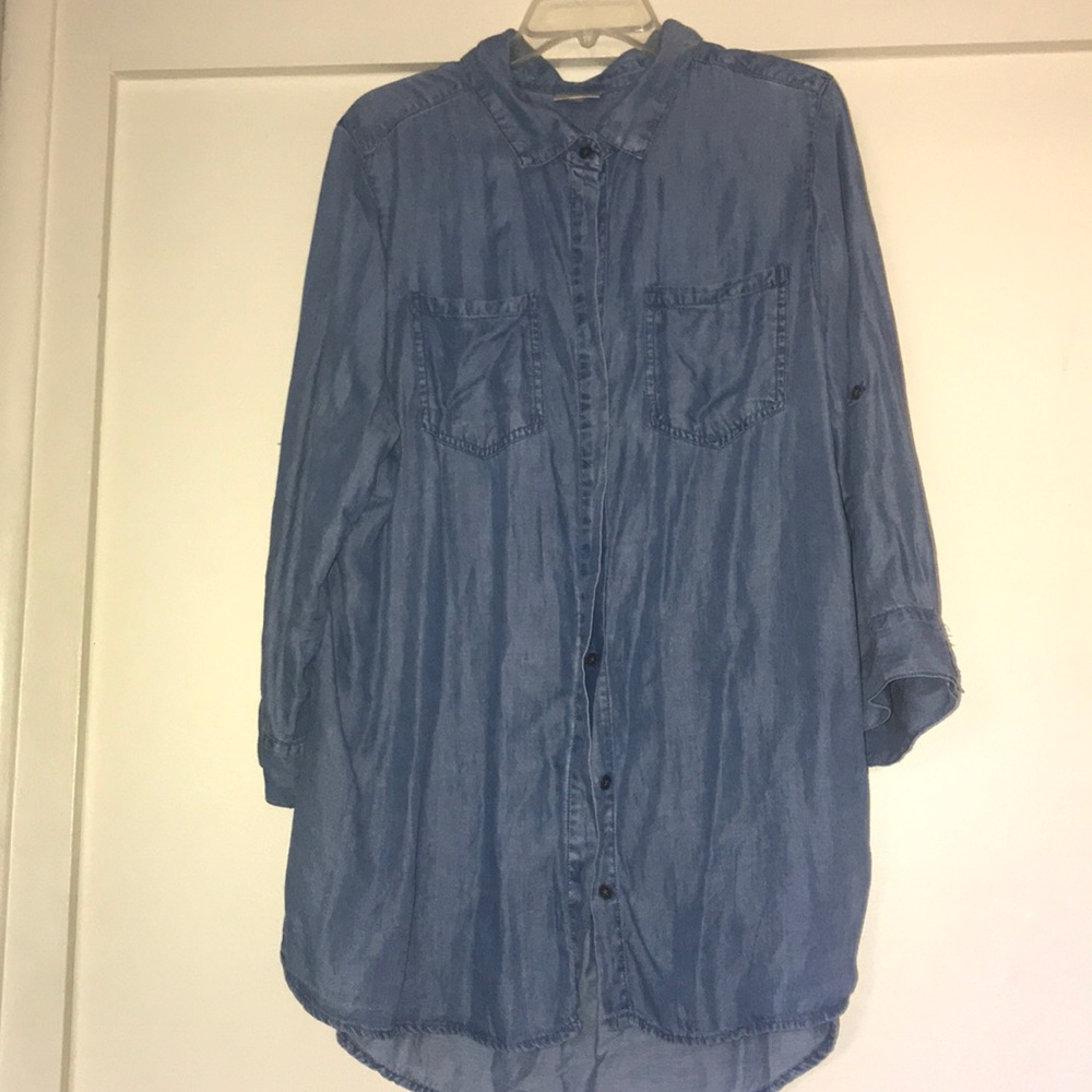 Blue jean button down shirt/blouse size 18/20